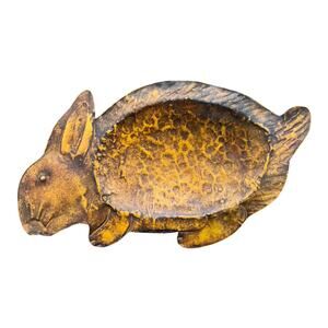 Bunny Rabbit Dish Tray Primitive Plate Rustic Metal 19 x 11 Easter Spring Animal